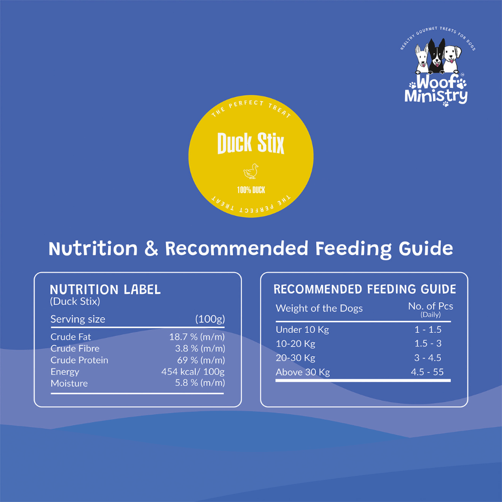 Woof Ministry Duck Stix (100 grams)