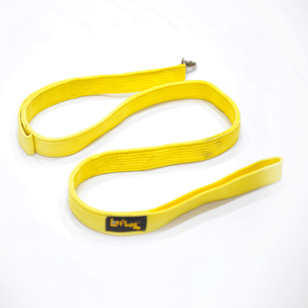Let's Wag Double Handle Fabric Leash – Yellow