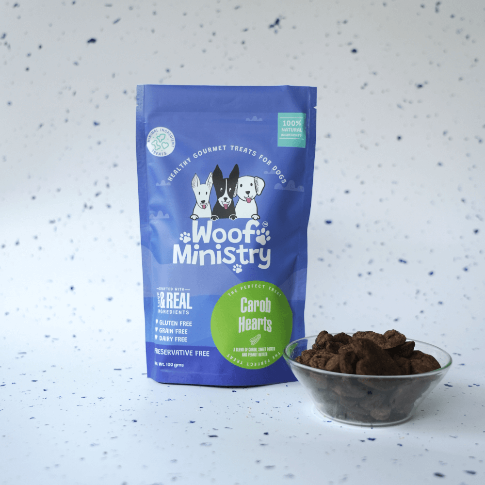 Woof Ministry Carob Hearts (100 grams)