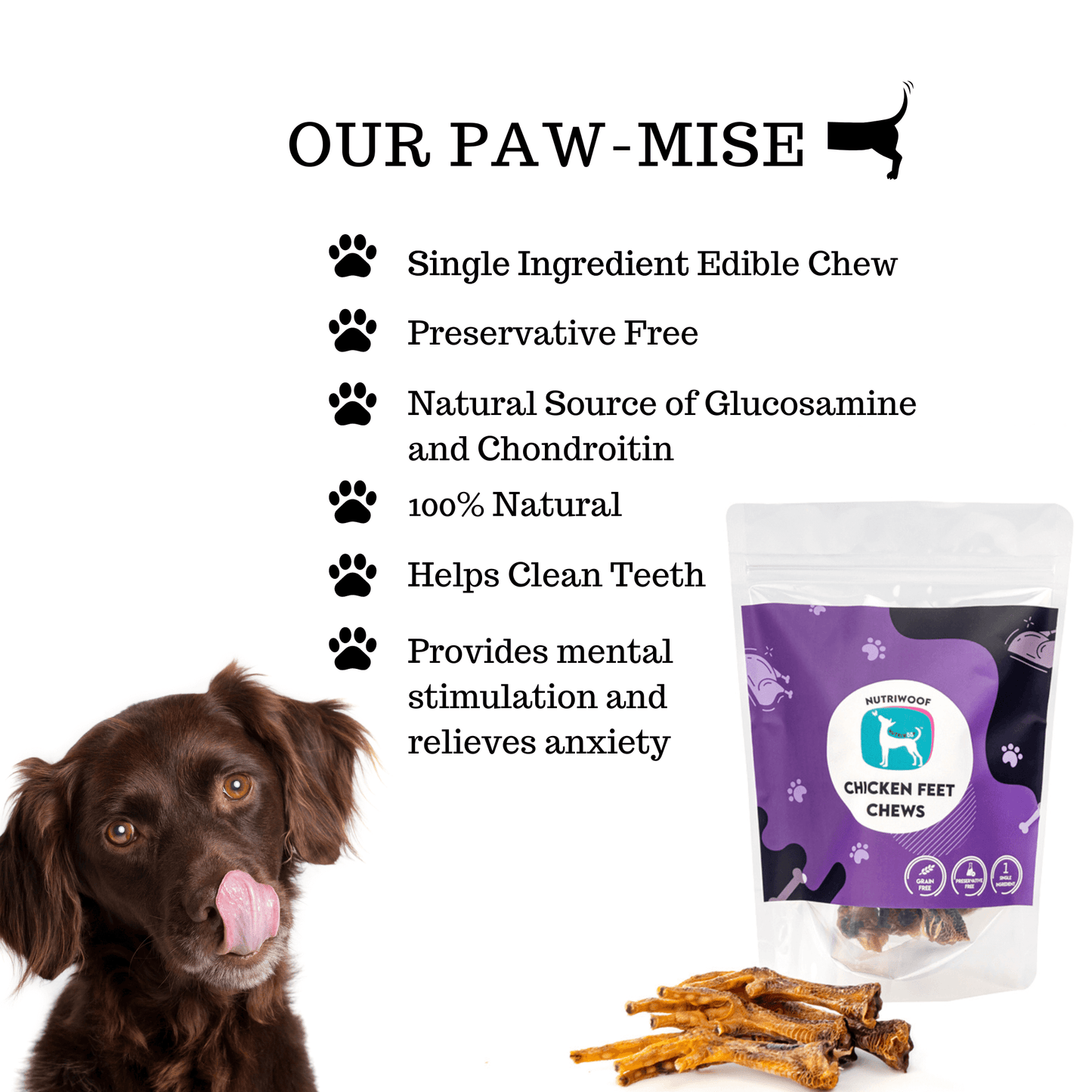Nutriwoof Chicken Feet Chews (6 pieces)