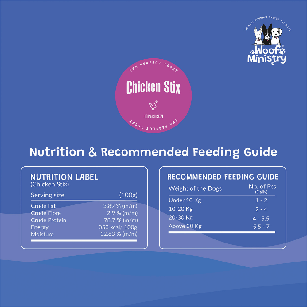 Woof Ministry Chicken Stix (100 grams)