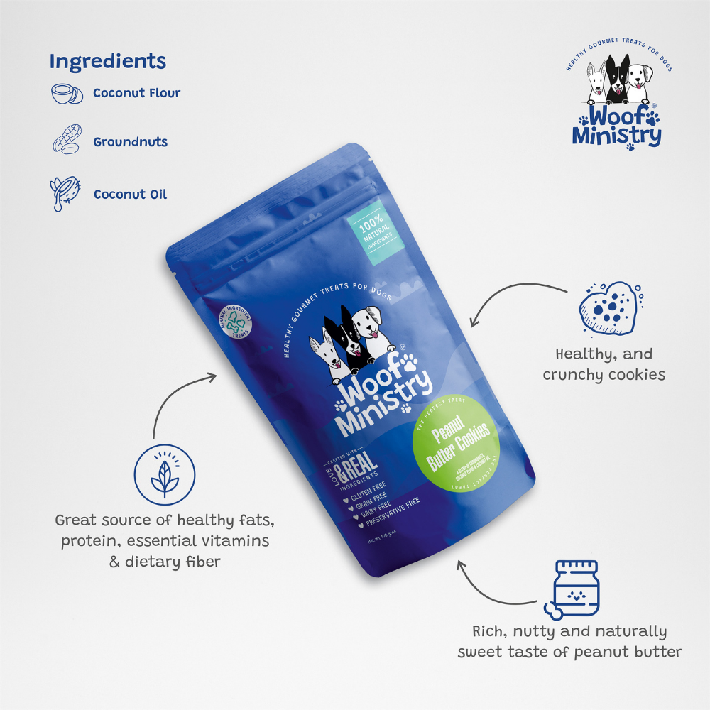 Woof Ministry Peanut Butter Cookies (100 gms)