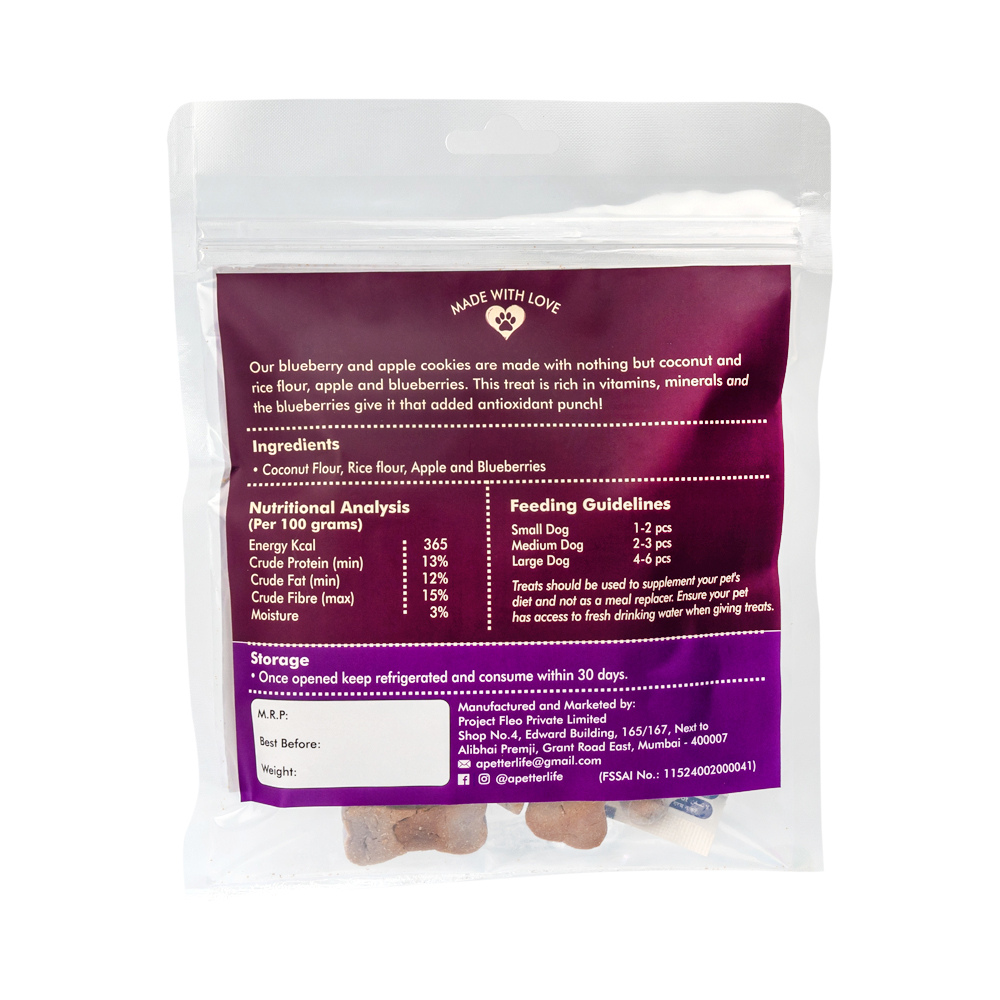 Nutriwoof Blueberry & Apple Cookies (100gm)