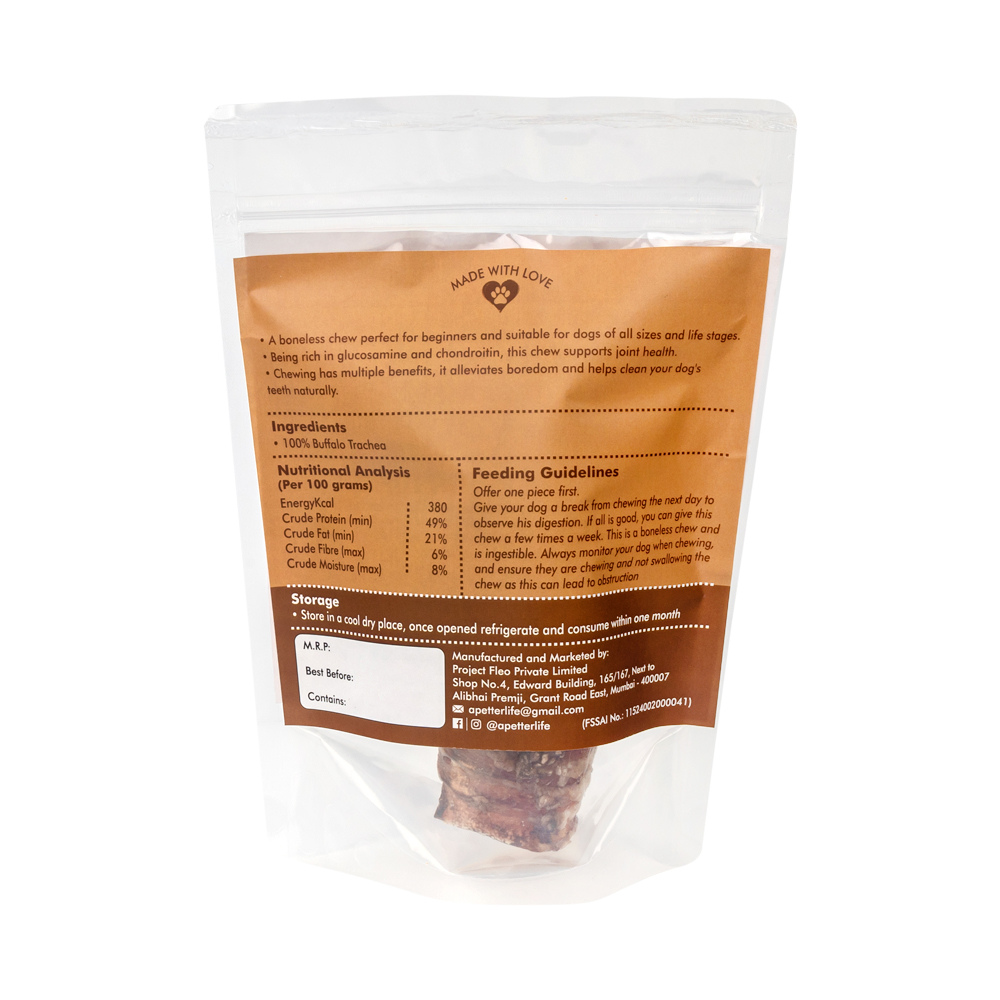 Nutriwoof Buffalo Trachea Chews (2 Pieces)