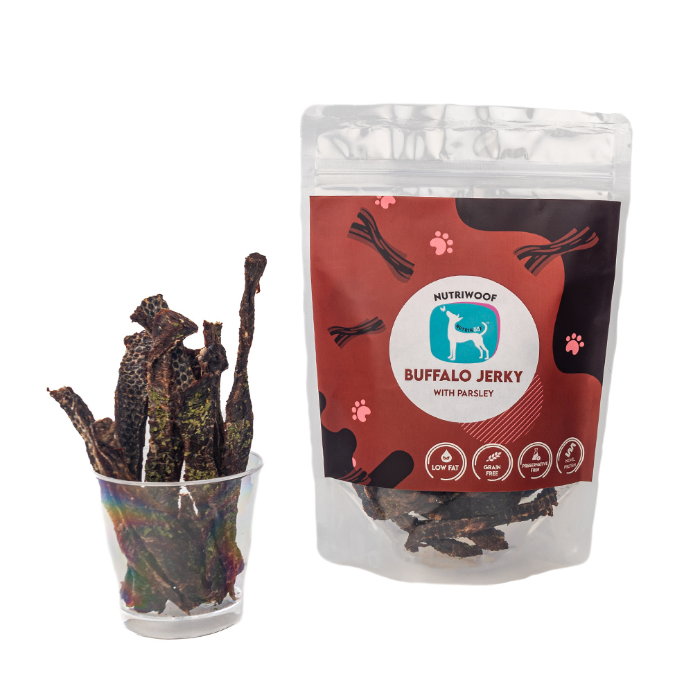 Nutriwoof Buffalo Jerky with parsley (70 grams)