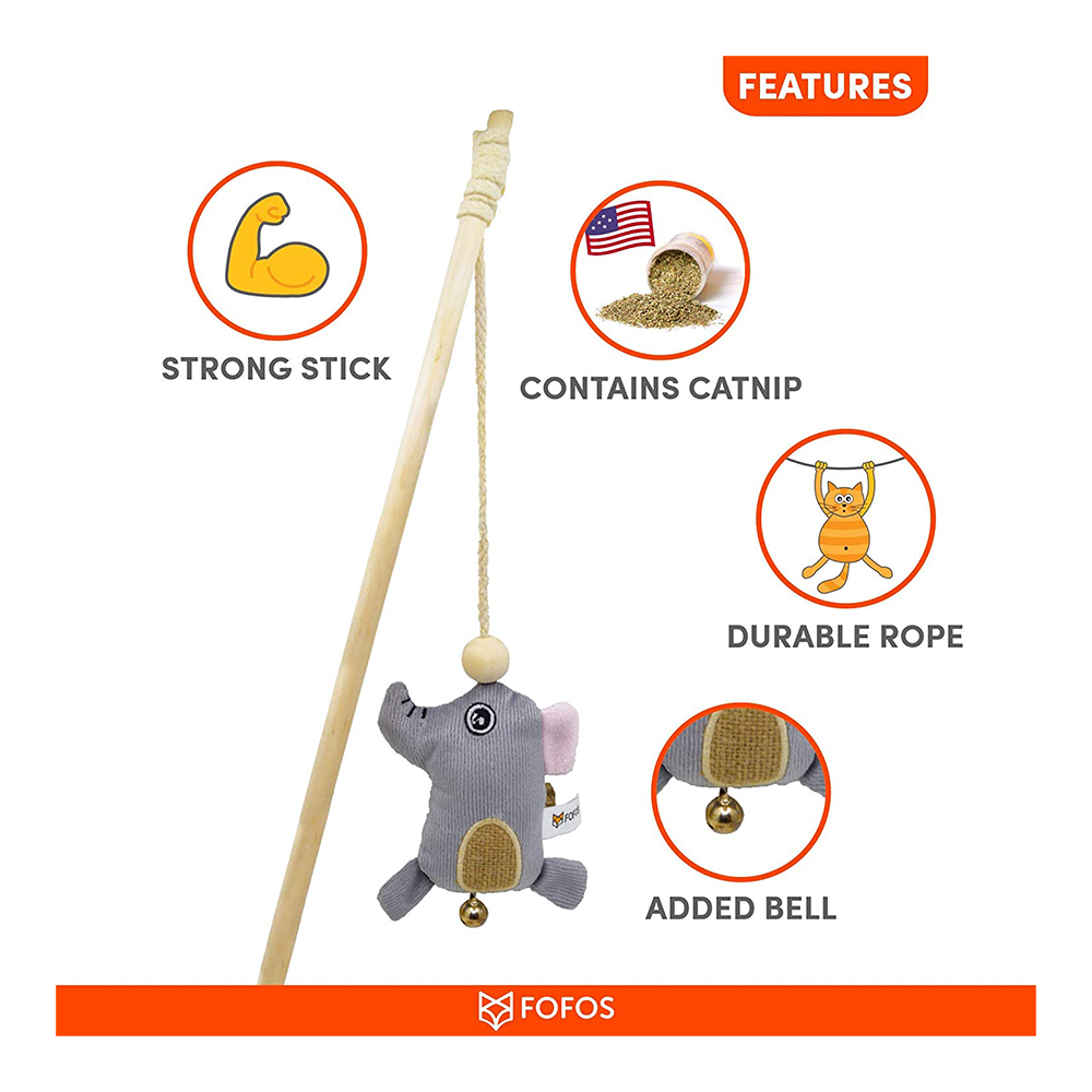 Bark Butler FOFOS Cat Wand Toy Elephant