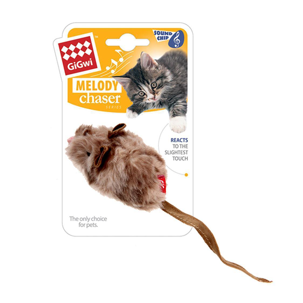 GiGWi Melody Chaser With Motion Activated Sound Chip - Mouse
