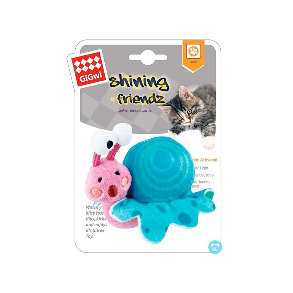 GiGWi Shinning Friends Snail With Activated LED Light & Catnip Inside