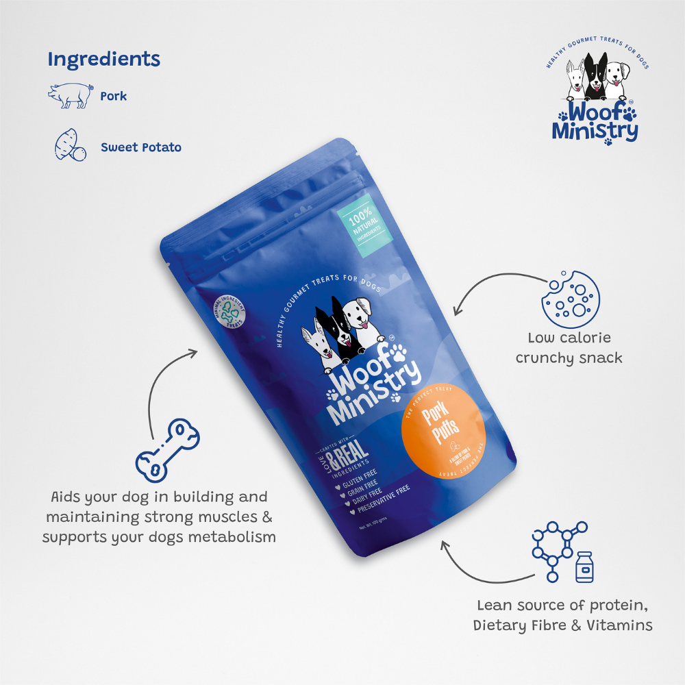 Woof Ministry Pork Puffs (100 grams)