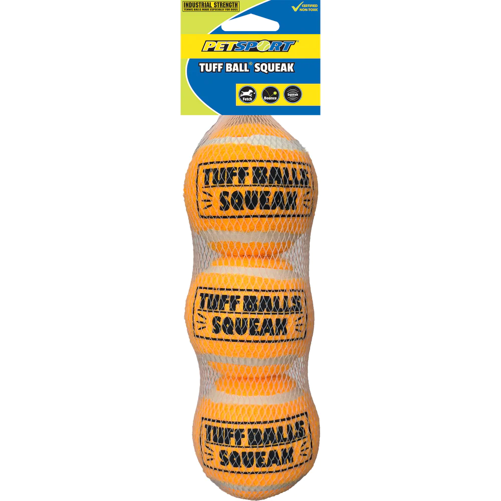 Petsport Tuff Ball Squeak 3 Pack Mesh (M)