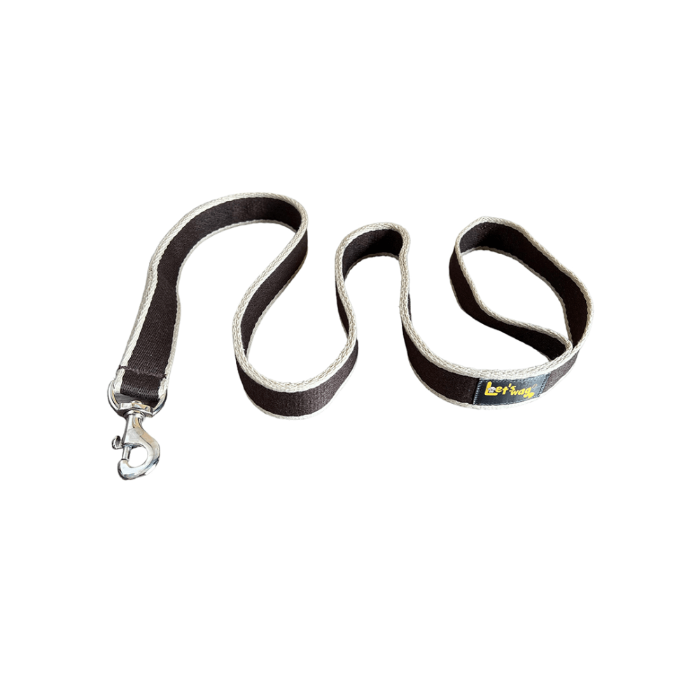 Let's Wag Single Handle Premium Fabric Leash – Brown