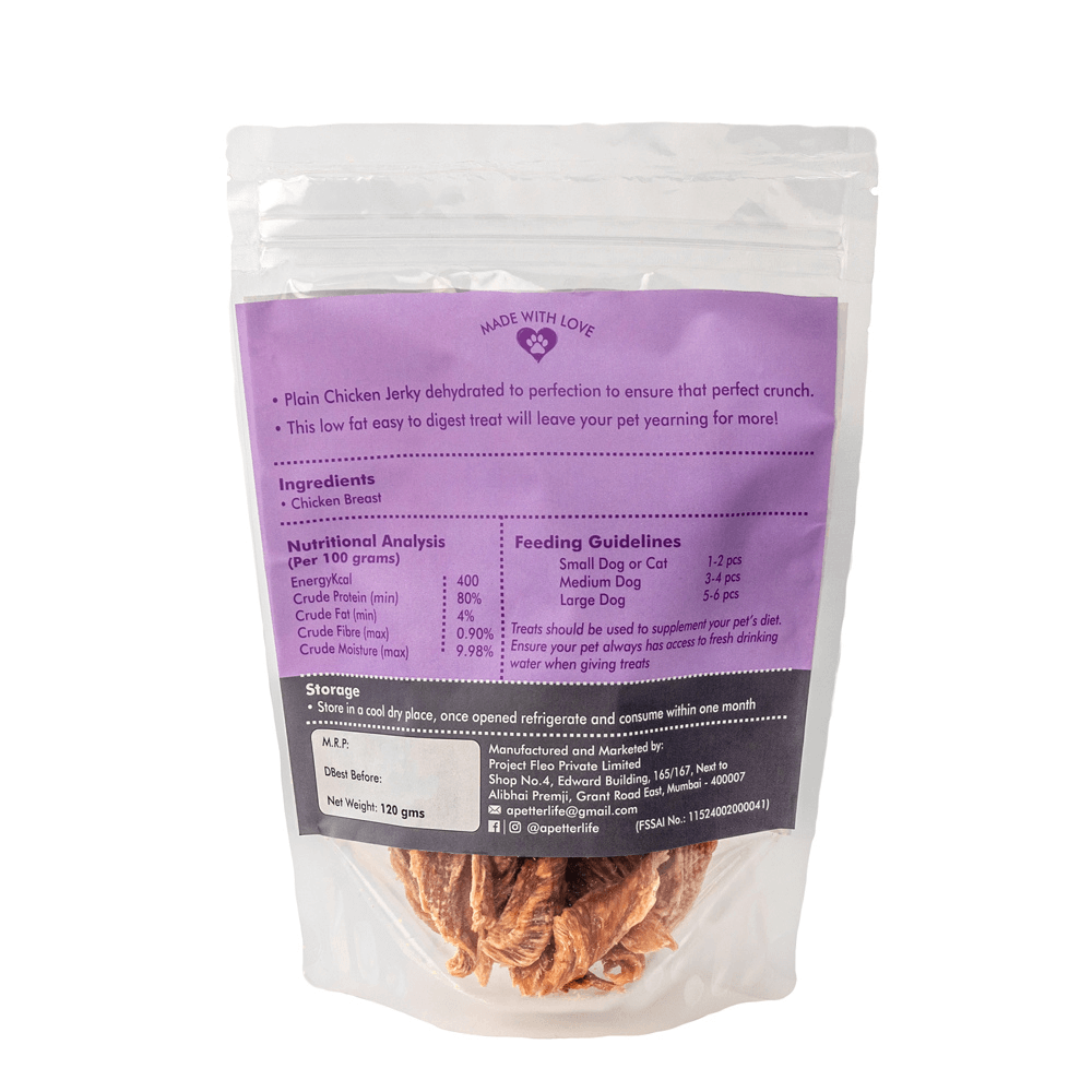 Nutriwoof Plain Chicken Jerky (120gm)