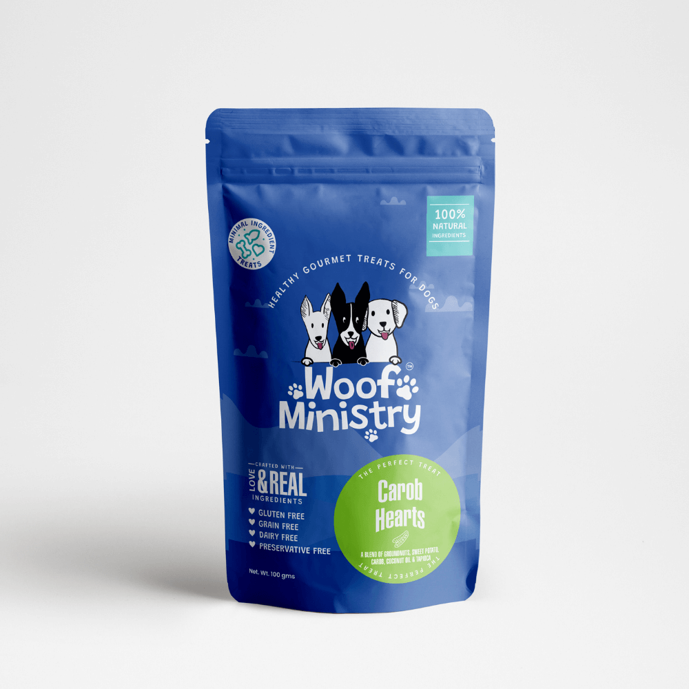 Woof Ministry Carob Hearts (100 grams)