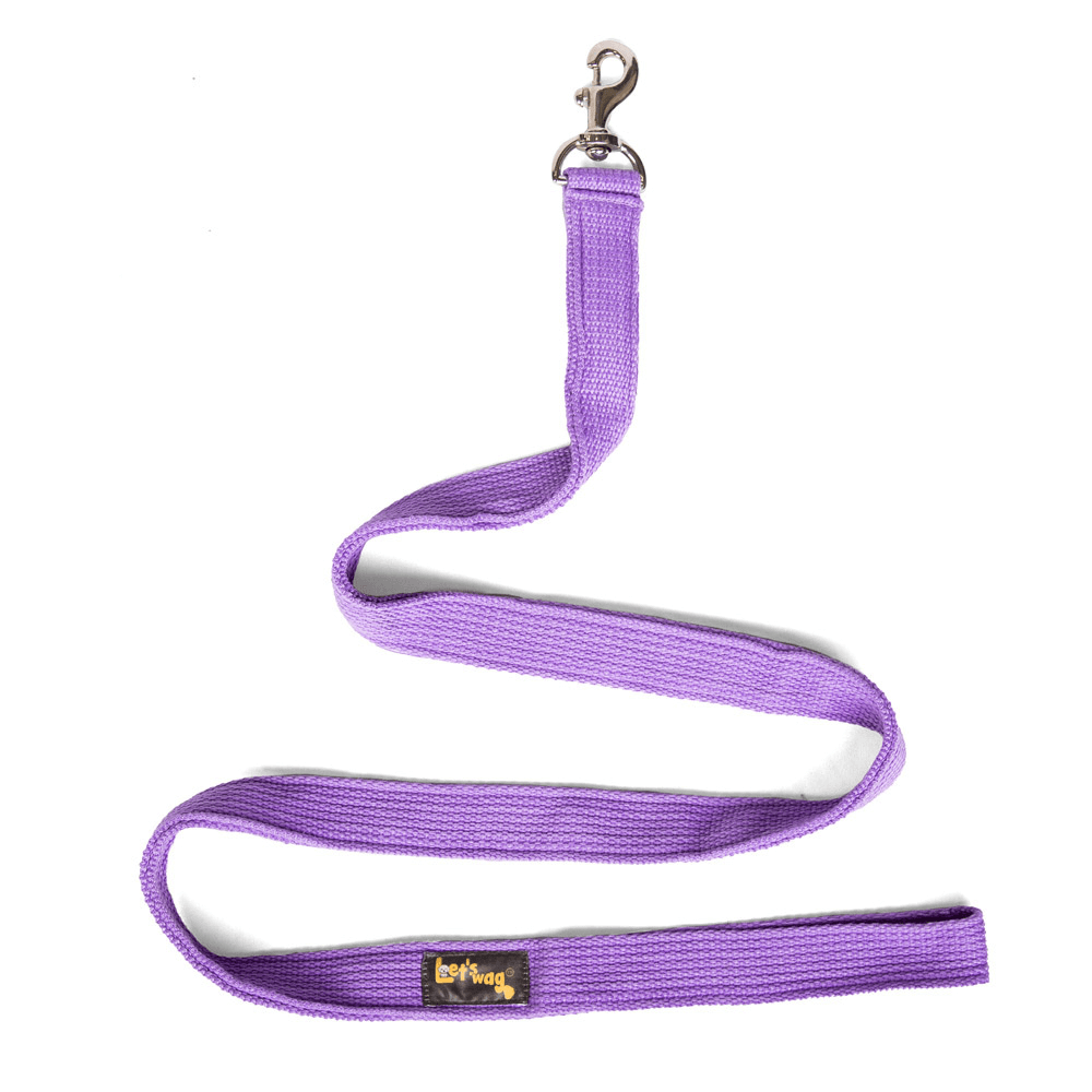 Let's Wag Single Handle Fabric Leash – Purple