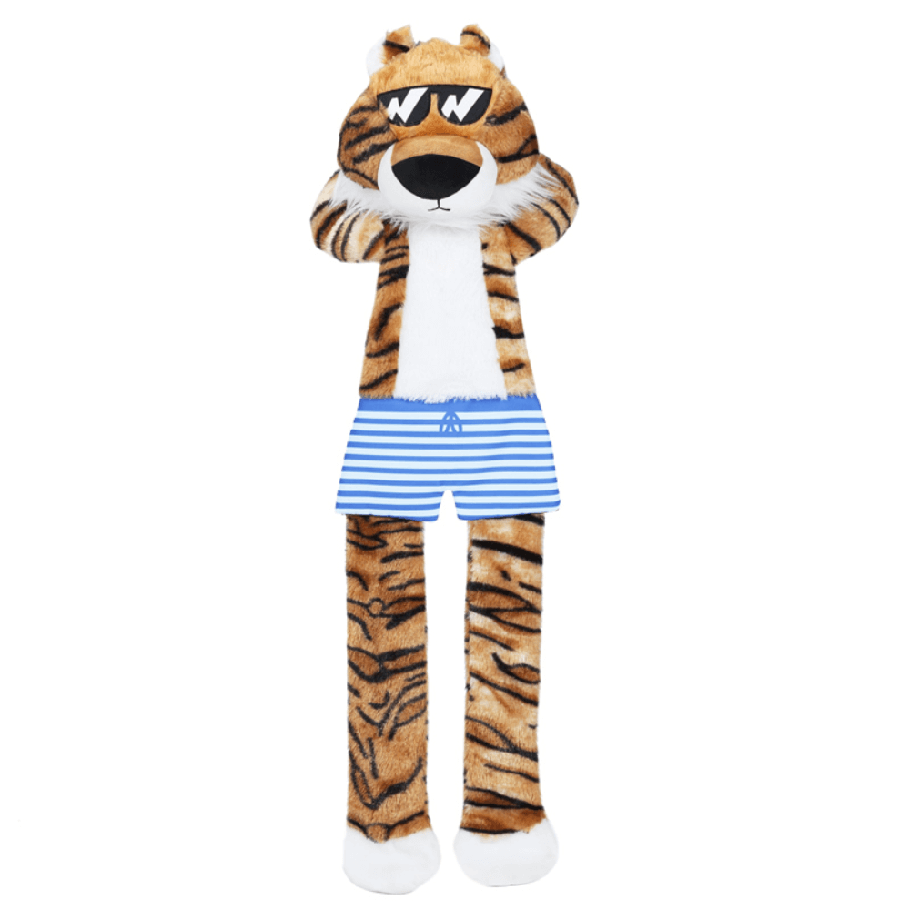 Bark Butler X FOFOS Safari Flap Tiger with squeaker and Crinkle Large Dog Toy