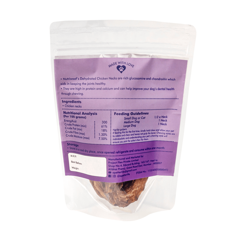 Nutriwoof Chicken Necks (60 grams)