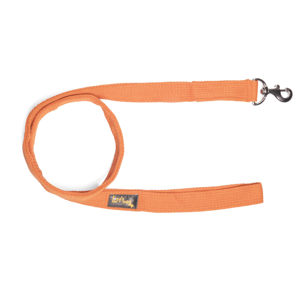 Let's Wag Double Handle Fabric Leash – Orange