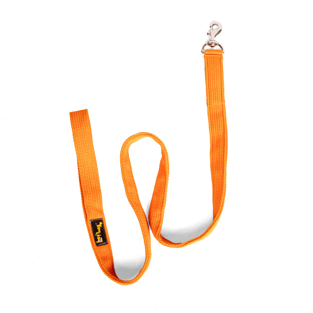 Let's Wag Double Handle Fabric Leash – Orange