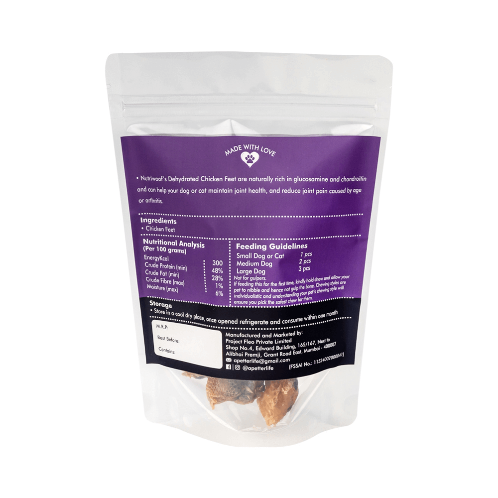 Nutriwoof Chicken Feet Chews (6 pieces)