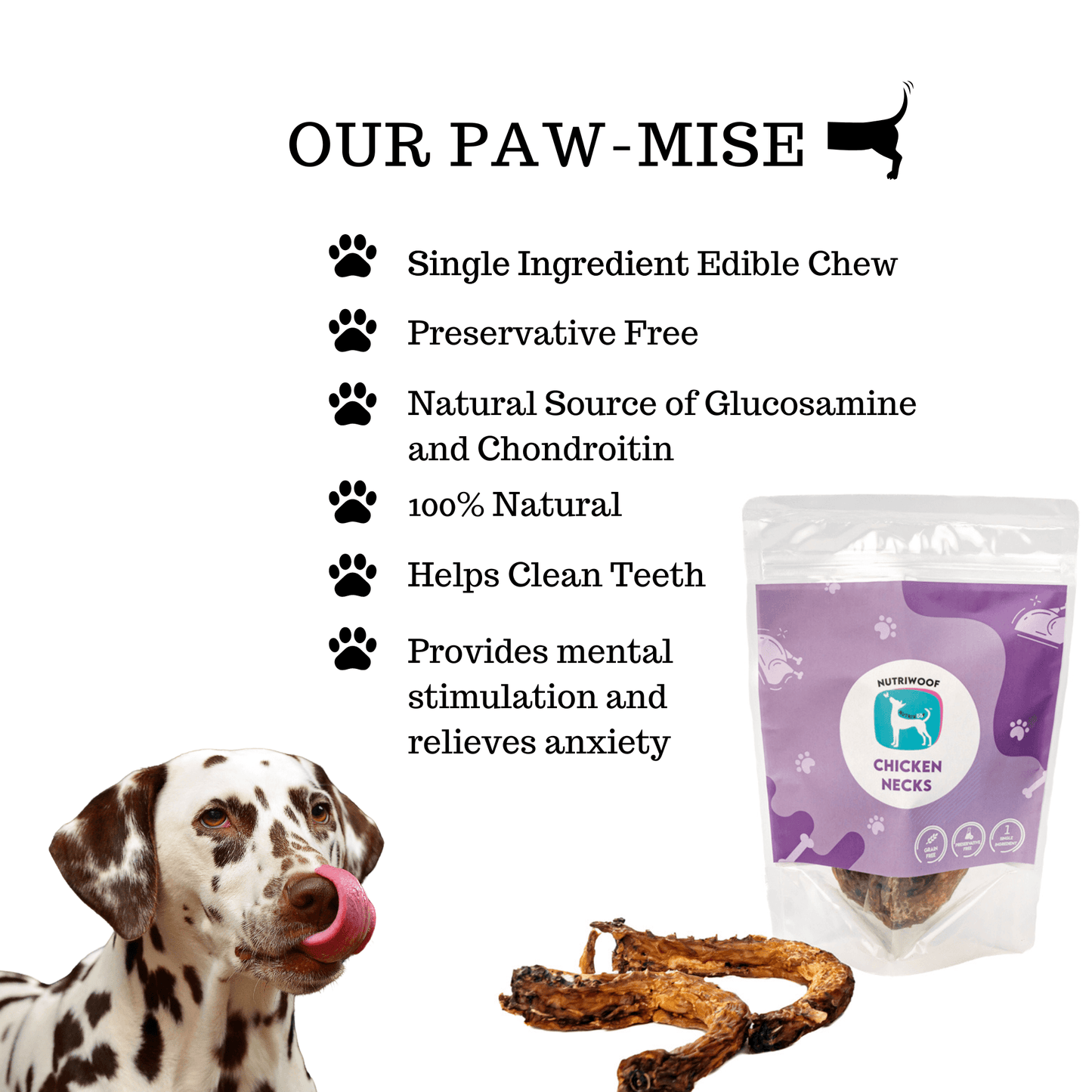 Nutriwoof Chicken Necks (60 grams)