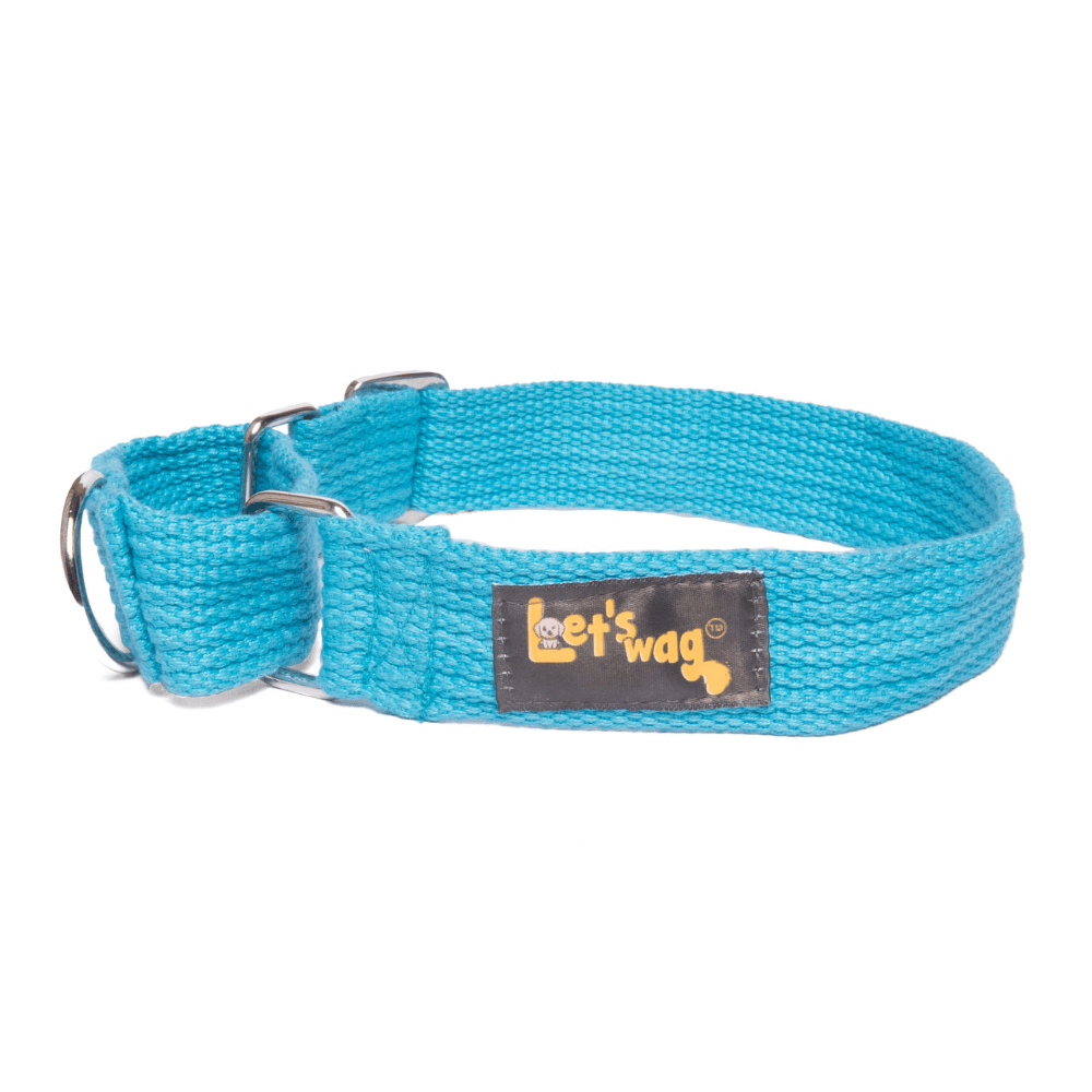 Let's Wag Martingale Fabric Collar – Cobalt Blue