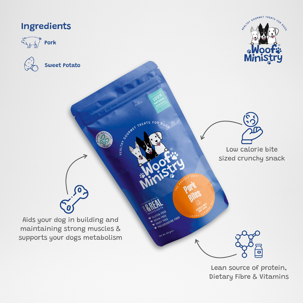 Woof Ministry Pork Bites (100 grams)