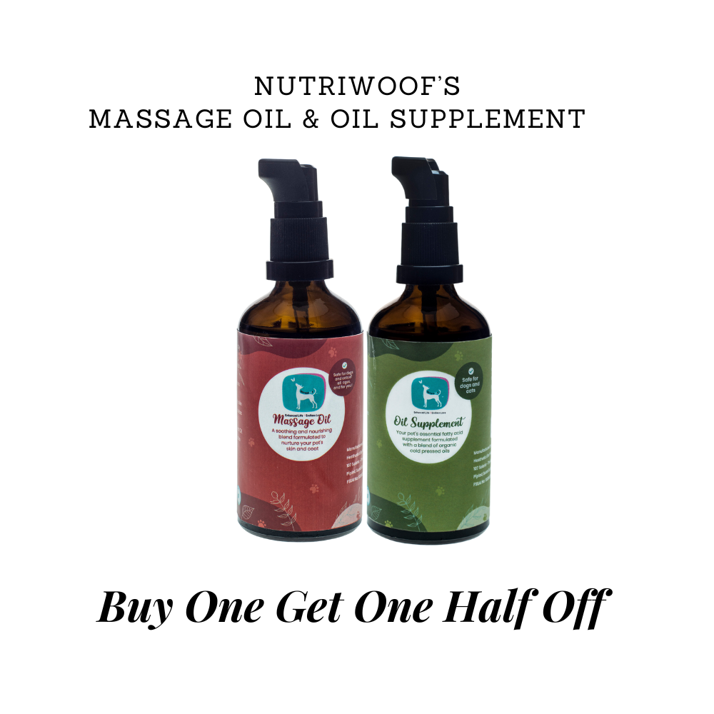 Buy One Get One Half Off Nutriwoof Massage Oil & Oil Supplement (100ml)