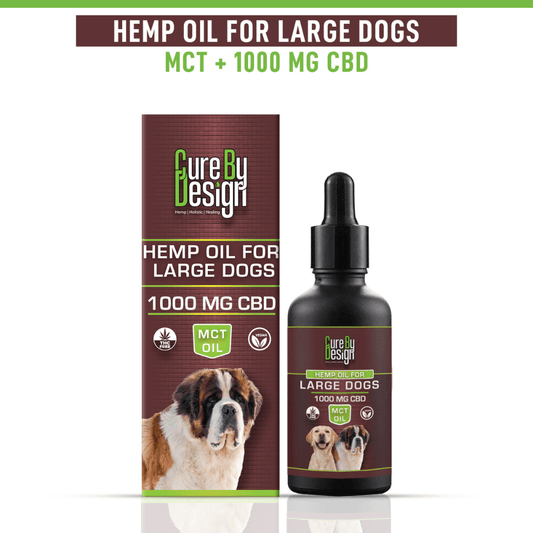 Cure By Design - Hemp Seed Oil With 1000 mg CBD (MCT) (30ml) For Large Dogs