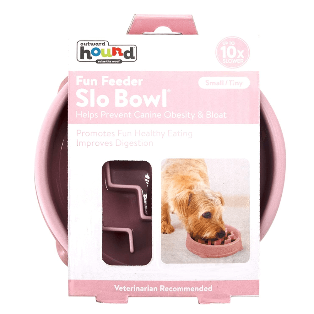 Outward Hound Fun Feeder Slo Bowl - Pink  (Small)