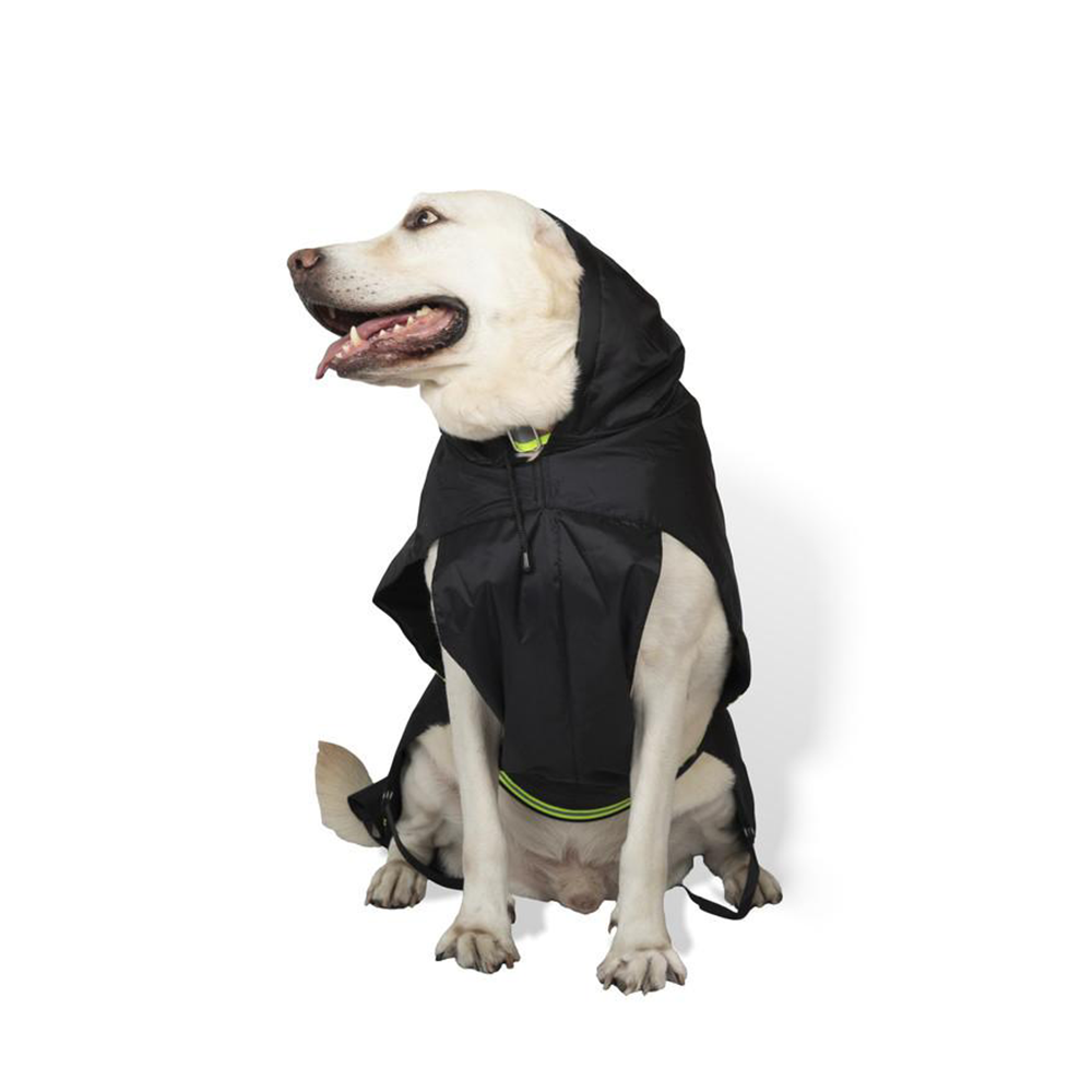 PetWale Black Raincoat with Reflective Strips