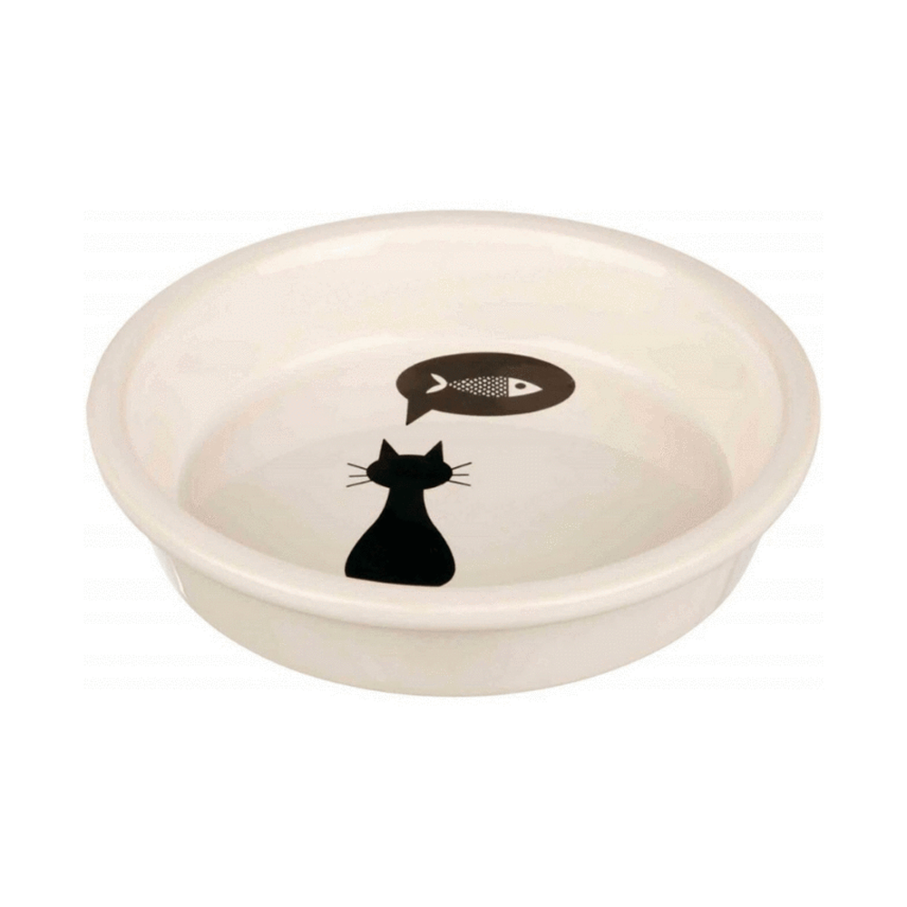 Trixie Ceramic Bowl with Cat/ Fish Motif