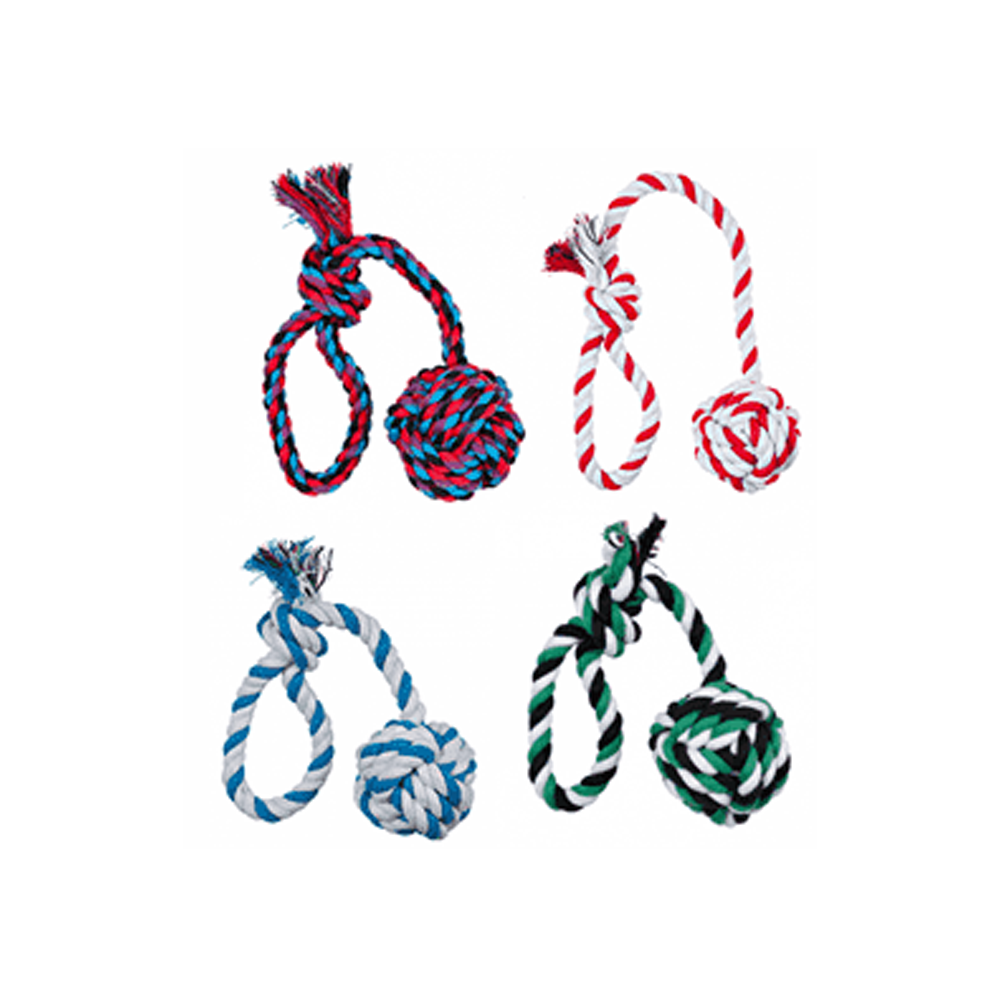 Trixie Cotton Playing Rope With Woven-in Ball (Assorted Colours)