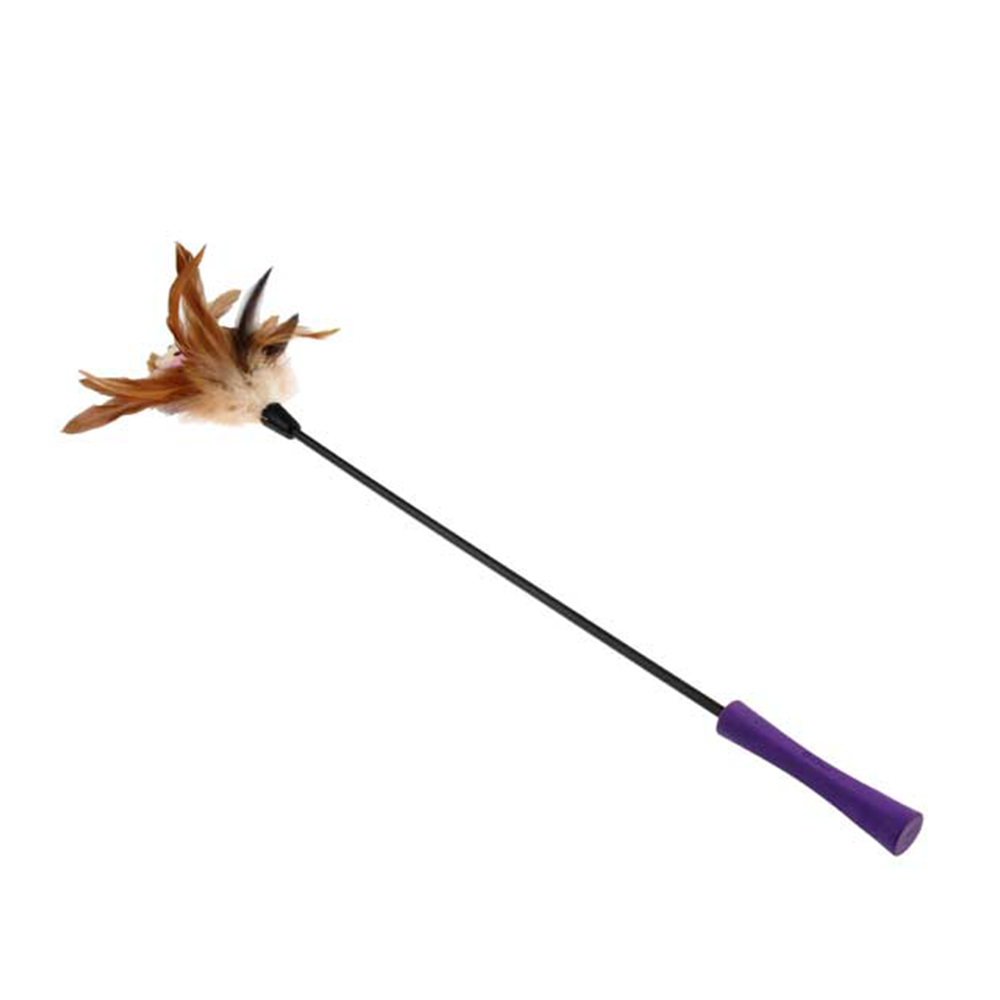 GiGWi Feather Teaser Catwand With Natural Feathers & TPR Handle