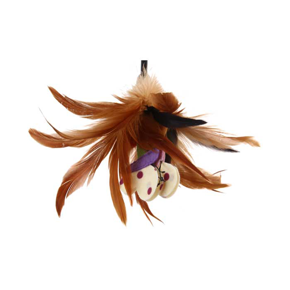 GiGWi Feather Teaser Catwand With Natural Feathers & TPR Handle