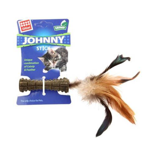 GiGWi Johnny Stick With Catnip & Natural Feathers