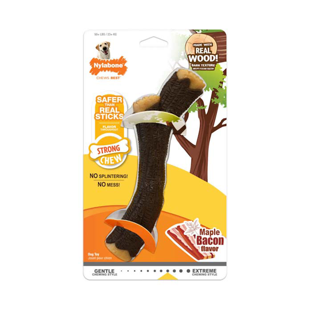 Nylabone Strong Chew With Real Wood, Beef Flavor (XL)