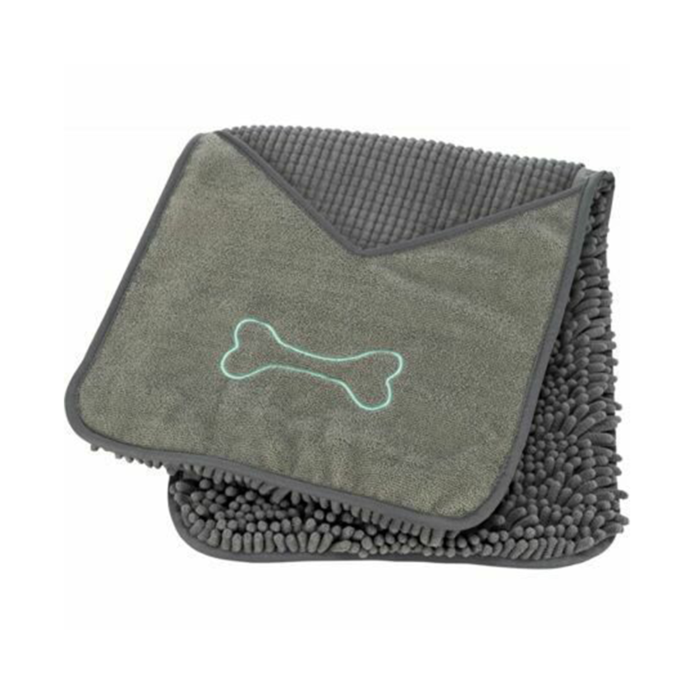 Trixie Towel With Mitt Pockets Microfibre 78 X 32 CM Grey