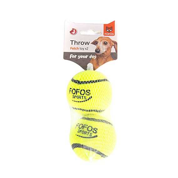 Bark butler X Fofos Sports Fetch Ball Toys (2 Pack) - 100% Natural Rubber Squeaky Dog Toy